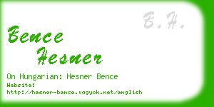 bence hesner business card